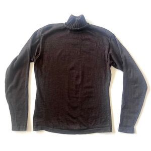Dark brown merino wool turtleneck sweater